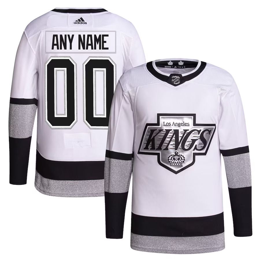 Men Los Angeles Kings adidas White Alternate Primegreen Authentic Pro Custom NHL Jersey